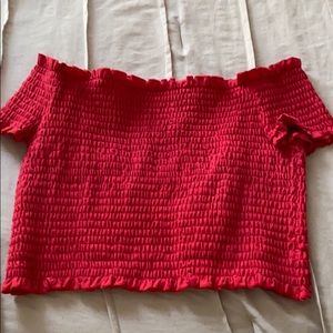 red off-shoulder crop top!